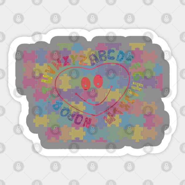 ABC Colorful Smile face Puzzle Sticker by kingelithe3rd